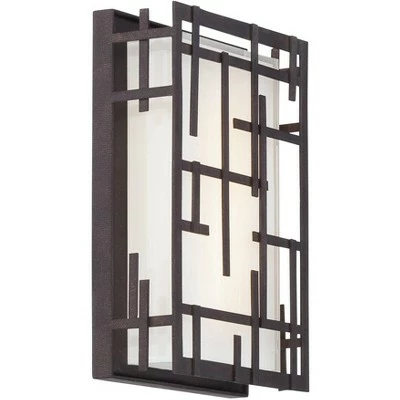 Possini Euro Design Modern Outdoor Wall Light Fixture Dimmable LED Bronze 9 1/4" White Cased Glass for Exterior House Porch Patio 5 Possini Euro Design Modern Outdoor Wall Light Fixture Dimmable LED Bronze 9 1/4" White Cased Glass for Exterior House Porch Patio - Image 3