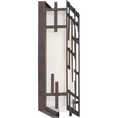 Possini Euro Design Modern Outdoor Wall Light Fixture Dimmable LED Bronze 9 1/4" White Cased Glass for Exterior House Porch Patio 6 Possini Euro Design Modern Outdoor Wall Light Fixture Dimmable LED Bronze 9 1/4" White Cased Glass for Exterior House Porch Patio - Image 4