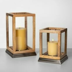 Hearth & Hand With Magnolia Wood & Glass Lantern - Hearth & Hand™ with Magnolia -Outdoor Lighting Official Shop unnamed file 405
