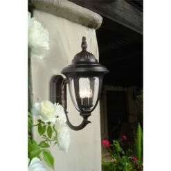 John Timberland Traditional Outdoor Wall Light Fixture Colonial Style Bronze 23 1/2" Seedy Glass for Exterior House Porch Patio -Outdoor Lighting Official Shop unnamed file 4080