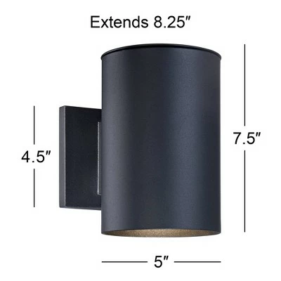 Possini Euro Design Modern Outdoor Wall Light Fixture LED Black 7 1/2" Cylinder Downlight for Exterior House Porch Patio Deck 8 Possini Euro Design Modern Outdoor Wall Light Fixture LED Black 7 1/2" Cylinder Downlight for Exterior House Porch Patio Deck - Image 6