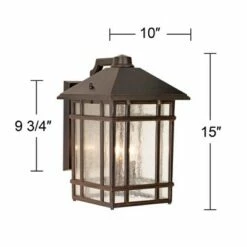 Kathy Ireland Sierra Craftsman 15" High Bronze Outdoor Wall Light -Outdoor Lighting Official Shop unnamed file 4097