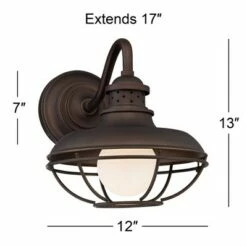 Franklin Iron Works Farmhouse Outdoor Barn Light Fixture Oiled Bronze Open Cage 13" White Glass Orb Diffuser for Exterior House 11 Franklin Iron Works Farmhouse Outdoor Barn Light Fixture Oiled Bronze Open Cage 13" White Glass Orb Diffuser for Exterior House -Outdoor Lighting Official Shop unnamed file 4105