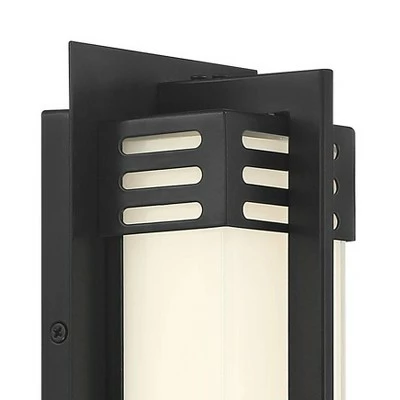 Possini Euro Design Modern Outdoor Wall Sconce Fixture LED Bronze 16" White Frosted Glass for Exterior House Porch Patio Deck 4 Possini Euro Design Modern Outdoor Wall Sconce Fixture LED Bronze 16" White Frosted Glass for Exterior House Porch Patio Deck - Image 2