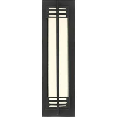 Possini Euro Design Modern Outdoor Wall Sconce Fixture LED Bronze 16" White Frosted Glass for Exterior House Porch Patio Deck 5 Possini Euro Design Modern Outdoor Wall Sconce Fixture LED Bronze 16" White Frosted Glass for Exterior House Porch Patio Deck - Image 3