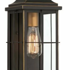 John Timberland Rustic Outdoor Wall Light Fixture Black Gold 4-Light 15" Clear Glass for Exterior House Porch Patio Outside Deck -Outdoor Lighting Official Shop unnamed file 4114