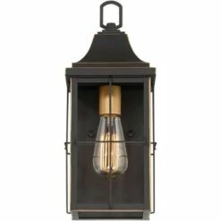 John Timberland Rustic Outdoor Wall Light Fixture Black Gold 4-Light 15" Clear Glass for Exterior House Porch Patio Outside Deck -Outdoor Lighting Official Shop unnamed file 4116