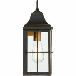 John Timberland Rustic Outdoor Wall Light Fixture Black Gold 4-Light 15" Clear Glass for Exterior House Porch Patio Outside Deck -Outdoor Lighting Official Shop unnamed file 4118