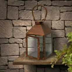 Garden Accents Artificial Lantern Rust 12" - National Tree Company