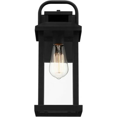 John Timberland Modern Industrial Outdoor Wall Light Fixture Matte Black Lantern 14 1/2" Clear Glass Exterior House Porch Patio 5 John Timberland Modern Industrial Outdoor Wall Light Fixture Matte Black Lantern 14 1/2" Clear Glass Exterior House Porch Patio - Image 3