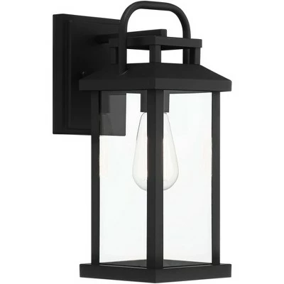 John Timberland Modern Industrial Outdoor Wall Light Fixture Matte Black Lantern 14 1/2" Clear Glass Exterior House Porch Patio 6 John Timberland Modern Industrial Outdoor Wall Light Fixture Matte Black Lantern 14 1/2" Clear Glass Exterior House Porch Patio - Image 4