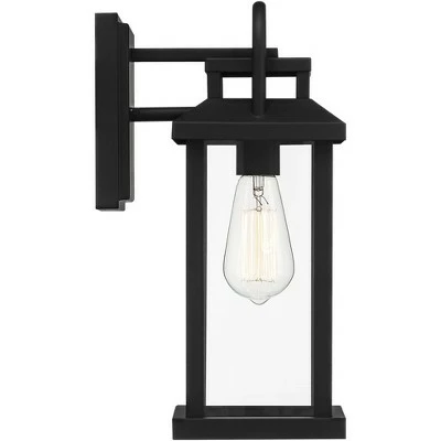 John Timberland Modern Industrial Outdoor Wall Light Fixture Matte Black Lantern 14 1/2" Clear Glass Exterior House Porch Patio 7 John Timberland Modern Industrial Outdoor Wall Light Fixture Matte Black Lantern 14 1/2" Clear Glass Exterior House Porch Patio - Image 5