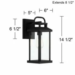 John Timberland Modern Industrial Outdoor Wall Light Fixture Matte Black Lantern 14 1/2" Clear Glass Exterior House Porch Patio 13 John Timberland Modern Industrial Outdoor Wall Light Fixture Matte Black Lantern 14 1/2" Clear Glass Exterior House Porch Patio -Outdoor Lighting Official Shop unnamed file 4144