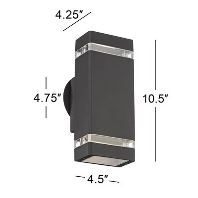 Possini Euro Design Modern Outdoor Wall Light Fixture Halogen Bronze 10 1/2" Rectangular Up Down Clear Glass for House Porch Patio 8 Possini Euro Design Modern Outdoor Wall Light Fixture Halogen Bronze 10 1/2" Rectangular Up Down Clear Glass for House Porch Patio - Image 6