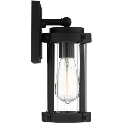 John Timberland Modern Industrial Outdoor Wall Light Fixture Textured Black 11 3/4" Clear Glass Exterior House Porch Patio Outside 7 John Timberland Modern Industrial Outdoor Wall Light Fixture Textured Black 11 3/4" Clear Glass Exterior House Porch Patio Outside - Image 5