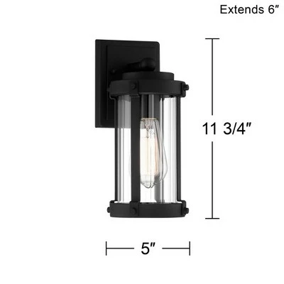 John Timberland Modern Industrial Outdoor Wall Light Fixture Textured Black 11 3/4" Clear Glass Exterior House Porch Patio Outside 8 John Timberland Modern Industrial Outdoor Wall Light Fixture Textured Black 11 3/4" Clear Glass Exterior House Porch Patio Outside - Image 6