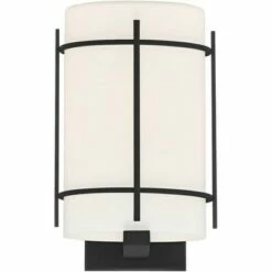 John Timberland Modern Outdoor Wall Light Fixture Black 12 3/4" White Oval Glass Exterior House Porch Patio Outside Deck Garage -Outdoor Lighting Official Shop unnamed file 4171
