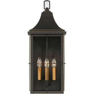 John Timberland Rustic Outdoor Wall Light Fixture Black Gold 4-Light 24 3/4" Clear Glass for Exterior House Porch Patio Outside 7 John Timberland Rustic Outdoor Wall Light Fixture Black Gold 4-Light 24 3/4" Clear Glass for Exterior House Porch Patio Outside - Image 5