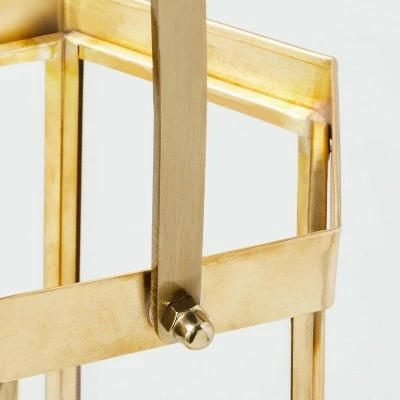 Hearth & Hand With Magnolia Brass & Glass Hexagonal Lantern - Hearth & Hand™ with Magnolia 5 Hearth & Hand With Magnolia Brass & Glass Hexagonal Lantern - Hearth & Hand™ with Magnolia - Image 3