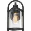 John Timberland Modern Industrial Outdoor Wall Lights Fixtures Set of 2 Black 10 1/4" Clear Glass for Exterior House Porch Patio
