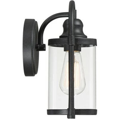 John Timberland Modern Industrial Outdoor Wall Lights Fixtures Set of 2 Black 10 1/4" Clear Glass for Exterior House Porch Patio 5 John Timberland Modern Industrial Outdoor Wall Lights Fixtures Set of 2 Black 10 1/4" Clear Glass for Exterior House Porch Patio - Image 3