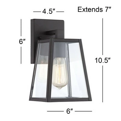 John Timberland Modern Rustic Outdoor Wall Lights Fixtures Set of 2 Tapering Black 10 3/4" Glass for Exterior House Porch Patio 6 John Timberland Modern Rustic Outdoor Wall Lights Fixtures Set of 2 Tapering Black 10 3/4" Glass for Exterior House Porch Patio - Image 4
