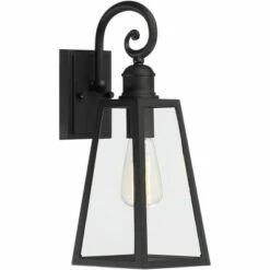 John Timberland Modern Industrial Outdoor Wall Lights Fixtures Set of 2 Crisp Black Cage 16" Exterior House Porch Patio Outside -Outdoor Lighting Official Shop unnamed file 4209
