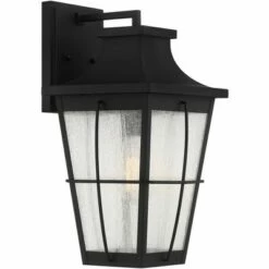 John Timberland Modern Outdoor Wall Light Fixture Matte Black 17 1/2" Clear Glass Exterior House Porch Patio Outside Deck Garage -Outdoor Lighting Official Shop unnamed file 4223