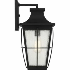 John Timberland Modern Outdoor Wall Light Fixture Matte Black 17 1/2" Clear Glass Exterior House Porch Patio Outside Deck Garage -Outdoor Lighting Official Shop unnamed file 4224