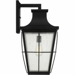 John Timberland Modern Industrial Outdoor Wall Light Fixture Black Metal 23 1/4" Clear Seeded Glass for Exterior House Porch Patio -Outdoor Lighting Official Shop unnamed file 4231