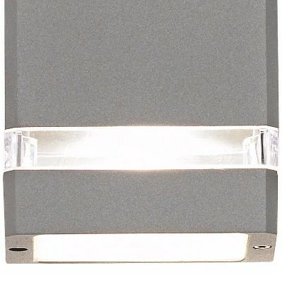 Possini Euro Design Modern Outdoor Wall Sconce Fixture Matte Silver 10 1/2" Clear Glass Up Down for Exterior House Porch Patio 4 Possini Euro Design Modern Outdoor Wall Sconce Fixture Matte Silver 10 1/2" Clear Glass Up Down for Exterior House Porch Patio - Image 2