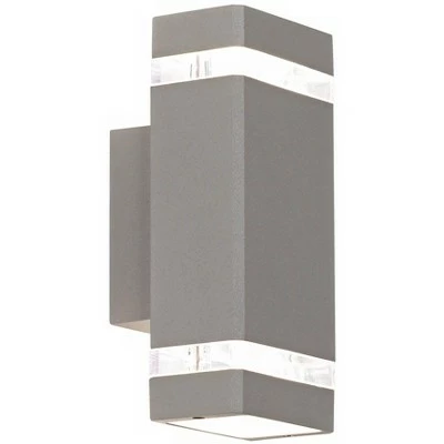Possini Euro Design Modern Outdoor Wall Sconce Fixture Matte Silver 10 1/2" Clear Glass Up Down for Exterior House Porch Patio 5 Possini Euro Design Modern Outdoor Wall Sconce Fixture Matte Silver 10 1/2" Clear Glass Up Down for Exterior House Porch Patio - Image 3