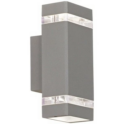 Possini Euro Design Modern Outdoor Wall Sconce Fixture Matte Silver 10 1/2" Clear Glass Up Down for Exterior House Porch Patio 6 Possini Euro Design Modern Outdoor Wall Sconce Fixture Matte Silver 10 1/2" Clear Glass Up Down for Exterior House Porch Patio - Image 4