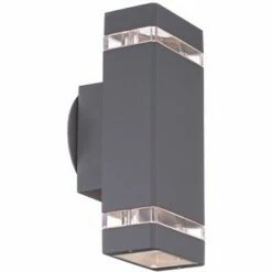 Possini Euro Design Modern Outdoor Wall Sconce Fixture Graphite Gray 10 1/2" Clear Glass Up Down for Exterior Patio Porch House -Outdoor Lighting Official Shop unnamed file 4249