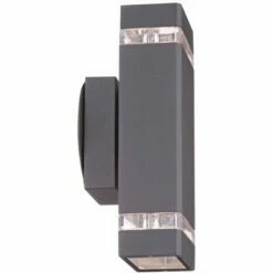 Possini Euro Design Modern Outdoor Wall Sconce Fixture Graphite Gray 10 1/2" Clear Glass Up Down for Exterior Patio Porch House -Outdoor Lighting Official Shop unnamed file 4250