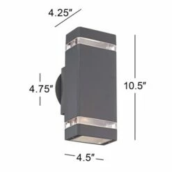 Possini Euro Design Modern Outdoor Wall Sconce Fixture Graphite Gray 10 1/2" Clear Glass Up Down for Exterior Patio Porch House -Outdoor Lighting Official Shop unnamed file 4251