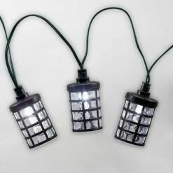 14.7' Smart Solar String Light Amalia Black - 20 White LEDs