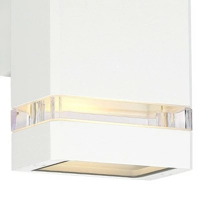 Possini Euro Design Modern Outdoor Wall Sconce Fixture White 10 1/2" Clear Glass Up Down for Exterior House Porch Patio Deck 4 Possini Euro Design Modern Outdoor Wall Sconce Fixture White 10 1/2" Clear Glass Up Down for Exterior House Porch Patio Deck - Image 2
