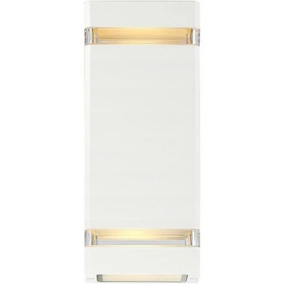 Possini Euro Design Modern Outdoor Wall Sconce Fixture White 10 1/2" Clear Glass Up Down for Exterior House Porch Patio Deck 5 Possini Euro Design Modern Outdoor Wall Sconce Fixture White 10 1/2" Clear Glass Up Down for Exterior House Porch Patio Deck - Image 3