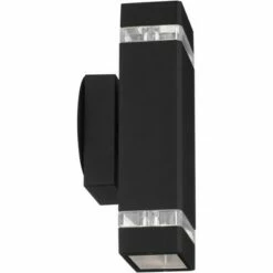 Possini Euro Design Modern Outdoor Wall Light Fixture Black 10 1/2" Rectangular Glass Up Down for House Porch Patio -Outdoor Lighting Official Shop unnamed file 4284
