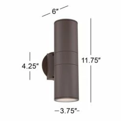 Possini Euro Design Modern Outdoor Wall Sconce Fixture Bronze 11 3/4" Tempered Glass Lens Up Down for Exterior House Porch Patio -Outdoor Lighting Official Shop unnamed file 4293