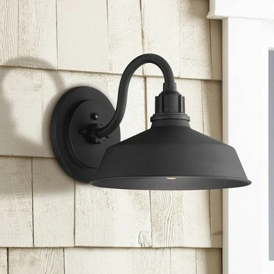 Franklin Iron Works Farmhouse Outdoor Barn Light Fixture Black 10 1/2" Dusk to Dawn Gooseneck for Exterior House Porch Patio Deck 3 Franklin Iron Works Farmhouse Outdoor Barn Light Fixture Black 10 1/2" Dusk to Dawn Gooseneck for Exterior House Porch Patio Deck