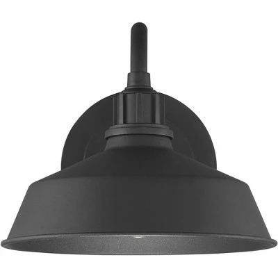 Franklin Iron Works Farmhouse Outdoor Barn Light Fixture Black 10 1/2" Dusk to Dawn Gooseneck for Exterior House Porch Patio Deck 5 Franklin Iron Works Farmhouse Outdoor Barn Light Fixture Black 10 1/2" Dusk to Dawn Gooseneck for Exterior House Porch Patio Deck - Image 3