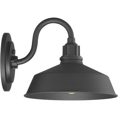 Franklin Iron Works Farmhouse Outdoor Barn Light Fixture Black 10 1/2" Dusk to Dawn Gooseneck for Exterior House Porch Patio Deck 7 Franklin Iron Works Farmhouse Outdoor Barn Light Fixture Black 10 1/2" Dusk to Dawn Gooseneck for Exterior House Porch Patio Deck - Image 5