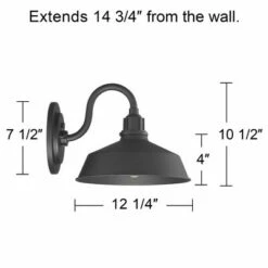 Franklin Iron Works Farmhouse Outdoor Barn Light Fixture Black 10 1/2" Dusk to Dawn Gooseneck for Exterior House Porch Patio Deck 13 Franklin Iron Works Farmhouse Outdoor Barn Light Fixture Black 10 1/2" Dusk to Dawn Gooseneck for Exterior House Porch Patio Deck -Outdoor Lighting Official Shop unnamed file 4317
