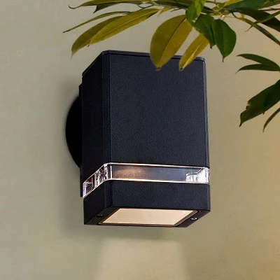 Possini Euro Design Modern Outdoor Wall Light Fixture Black Rectangular 6 1/4" Tempered Clear Glass Up Down for Exterior Porch 3 Possini Euro Design Modern Outdoor Wall Light Fixture Black Rectangular 6 1/4" Tempered Clear Glass Up Down for Exterior Porch