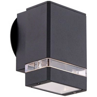 Possini Euro Design Modern Outdoor Wall Light Fixture Black Rectangular 6 1/4" Tempered Clear Glass Up Down for Exterior Porch 6 Possini Euro Design Modern Outdoor Wall Light Fixture Black Rectangular 6 1/4" Tempered Clear Glass Up Down for Exterior Porch - Image 4