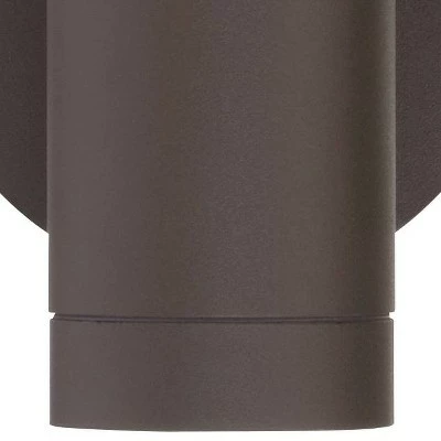 Possini Euro Design Modern Outdoor Wall Light Fixture Matte Bronze Cylinder 6 1/2" Tempered Glass Lens Up Down for Exterior House 4 Possini Euro Design Modern Outdoor Wall Light Fixture Matte Bronze Cylinder 6 1/2" Tempered Glass Lens Up Down for Exterior House - Image 2