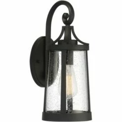 Franklin Iron Works Industrial Outdoor Wall Light Fixture Black Metal 15 1/2" Clear Seedy Glass for Exterior House Porch Outside -Outdoor Lighting Official Shop unnamed file 4337
