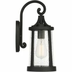 Franklin Iron Works Industrial Outdoor Wall Light Fixture Black Metal 15 1/2" Clear Seedy Glass for Exterior House Porch Outside -Outdoor Lighting Official Shop unnamed file 4338